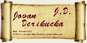 Jovan Derikučka vizit kartica